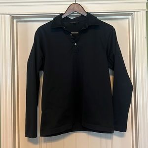 EUC Banana Republic long sleeve black polo